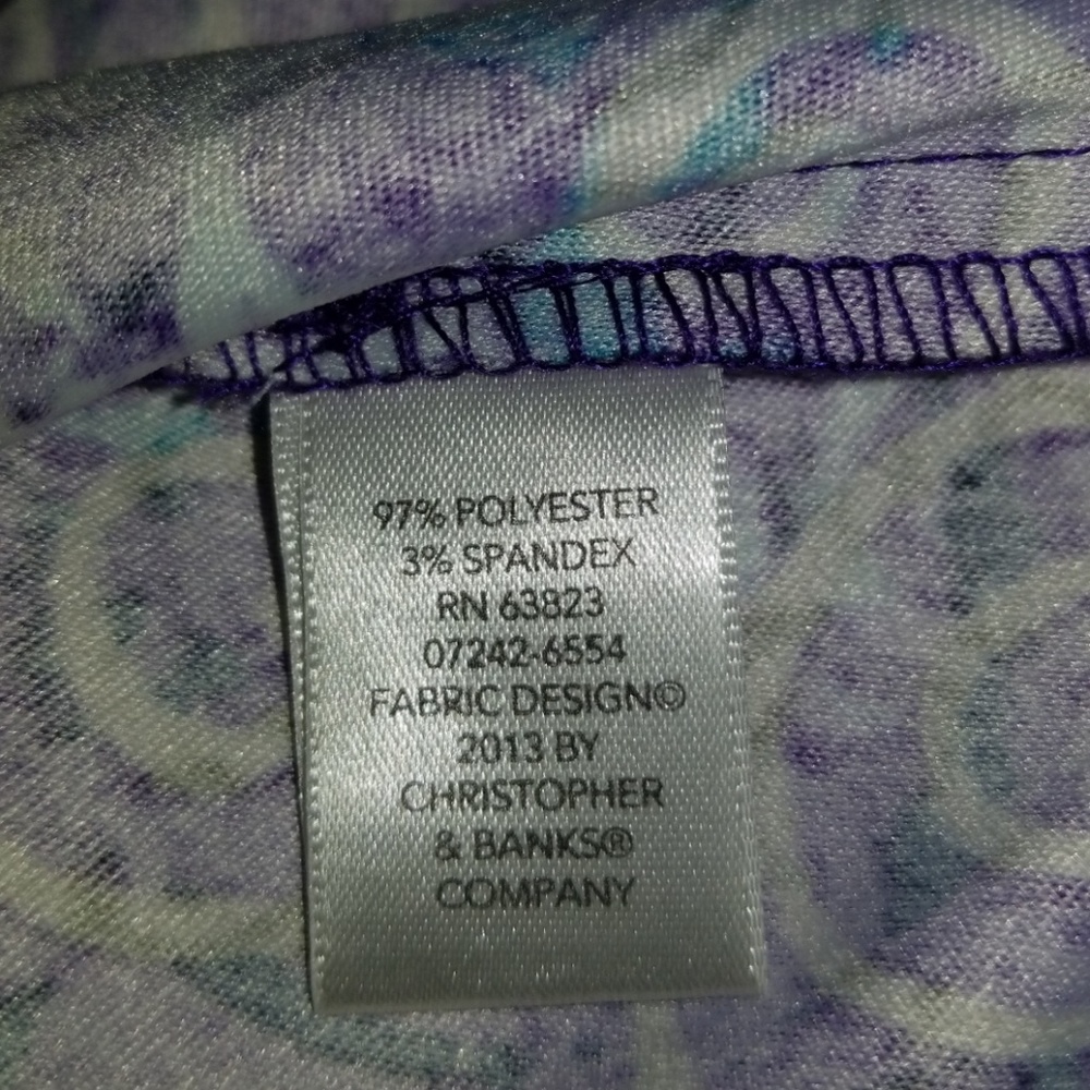 Christopher & Banks purple pattern button jacket - Picture 7 of 8